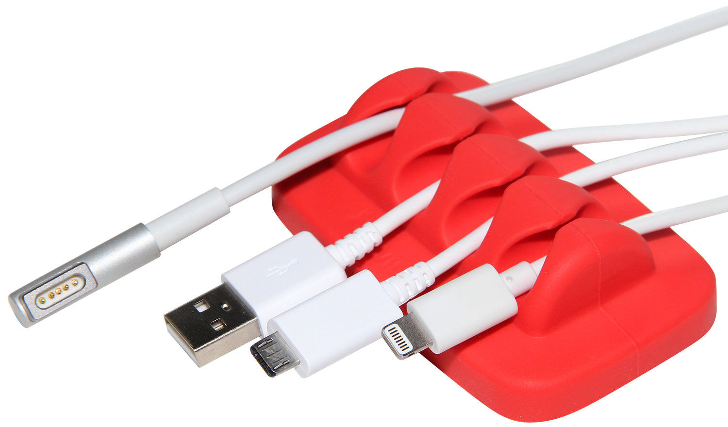 Weighted Desktop Cable Organizer - One Size Openings, Bundled with 4 Cable Ties