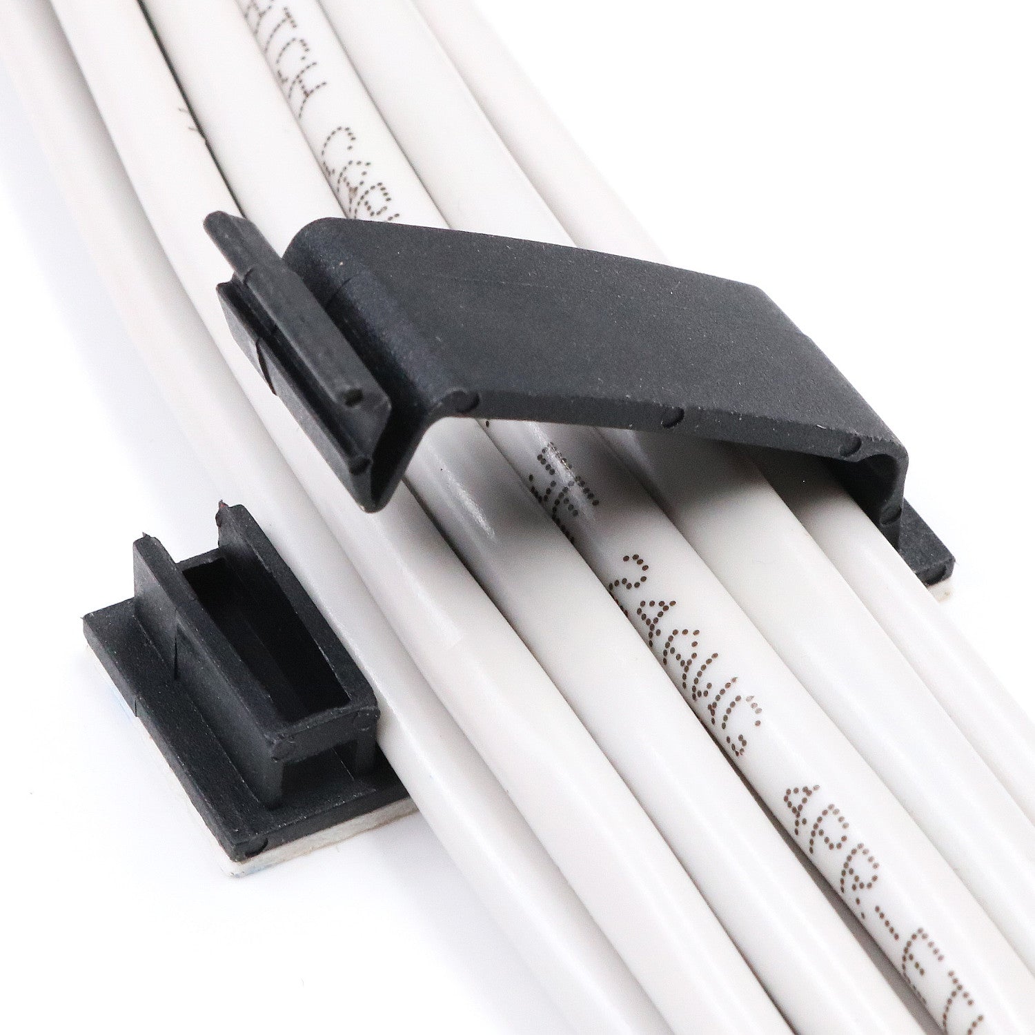 Large Cable Clips (1 3/4" x 3/4") - 50 Pack Bundled with 10 Bonus Reusable Cable Ties