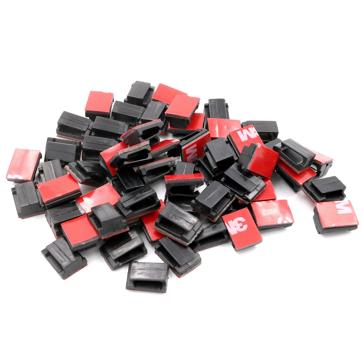 Mini Cable Clips (12mm x 9.5mm) - 100 Pack Bundled with 10 Bonus Reusable Cable Ties