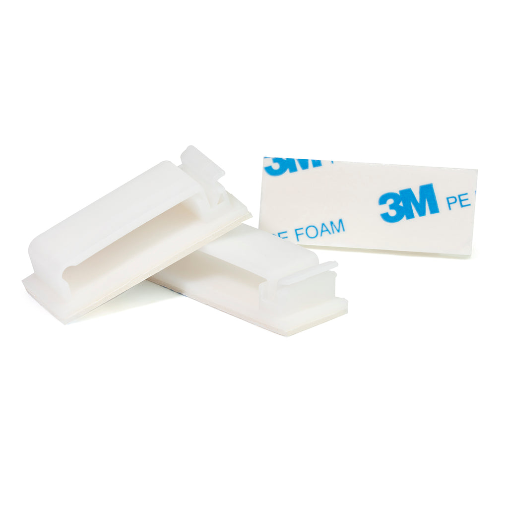 Large Cable Clips (1 3/4" x 3/4") - 50 Pack Bundled with 10 Bonus Reusable Cable Ties