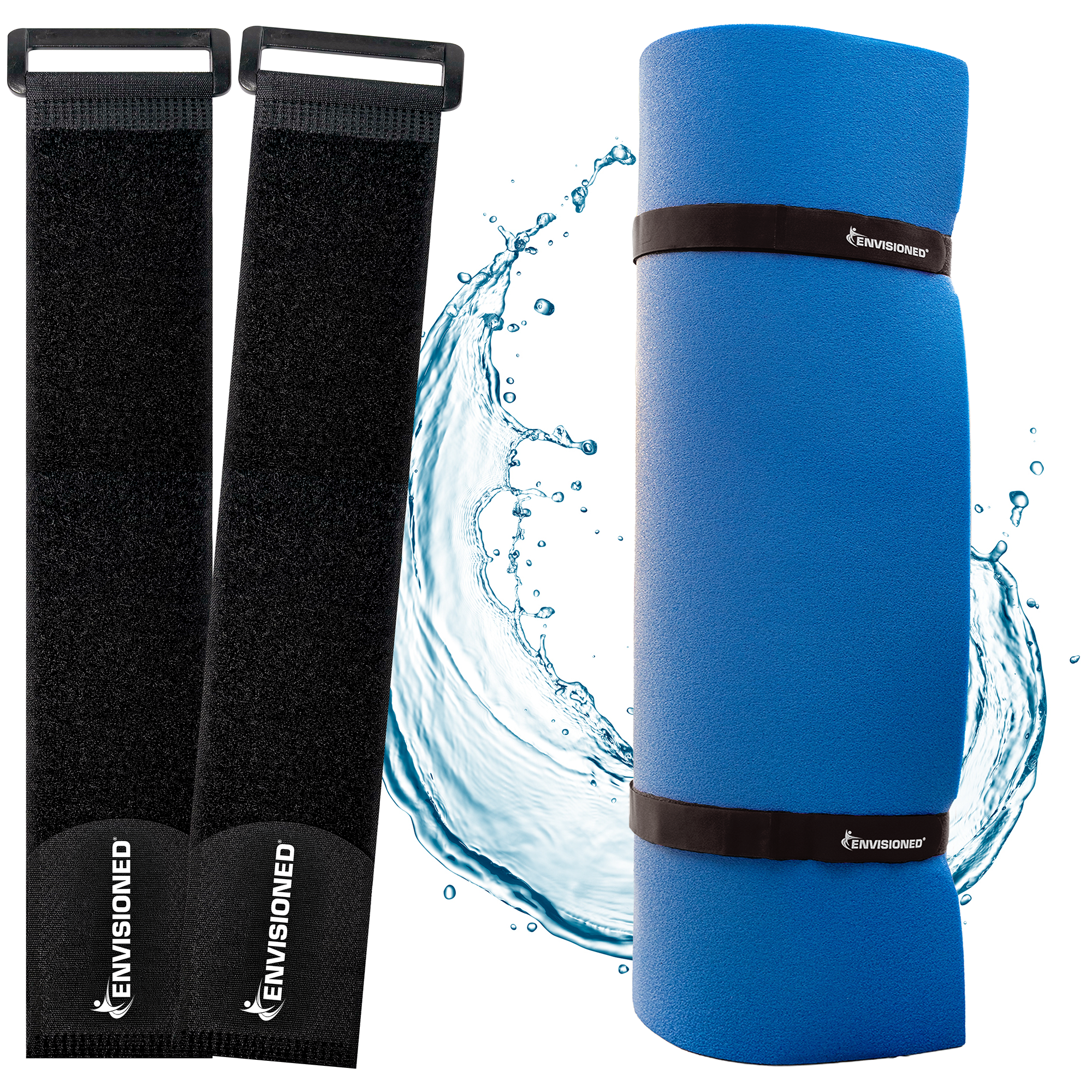 Black Reusable Aqua Mat Storage Straps (2 Pack)
