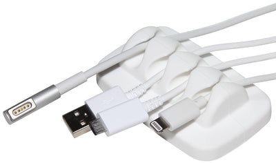 Weighted Desktop Cable Organizer - One Size Openings, Bundled with 4 Cable Ties