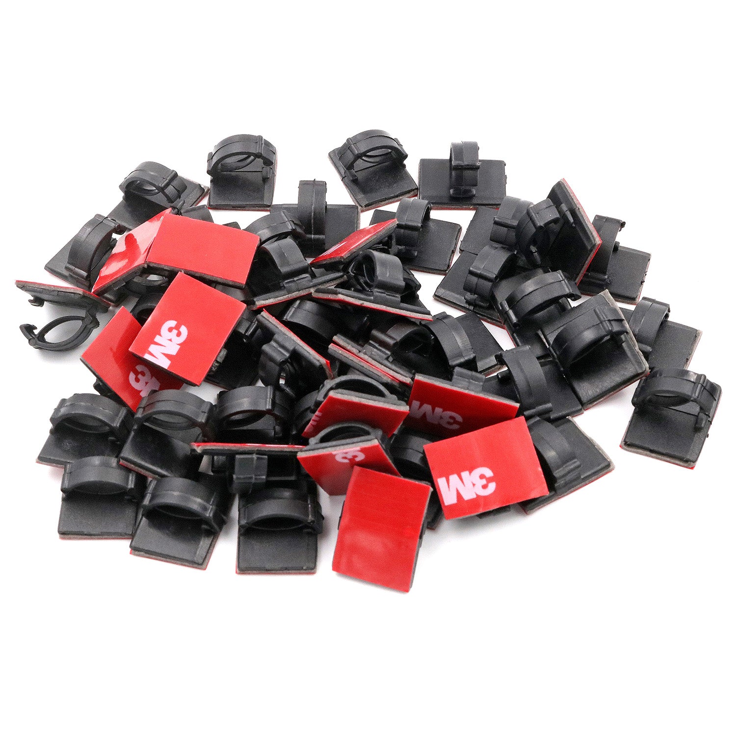 Small Cable Clips (3/4" x 1/2") - 100 Pack Bundled with 10 Bonus Reusable Cable Ties