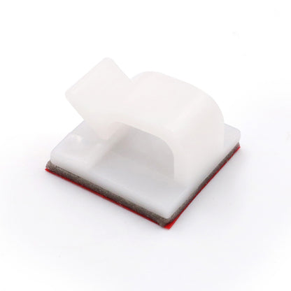 Small Cable Clips (1/2" x 1/2") - 100 Pack Bundled with 10 Bonus Reusable Cable Ties