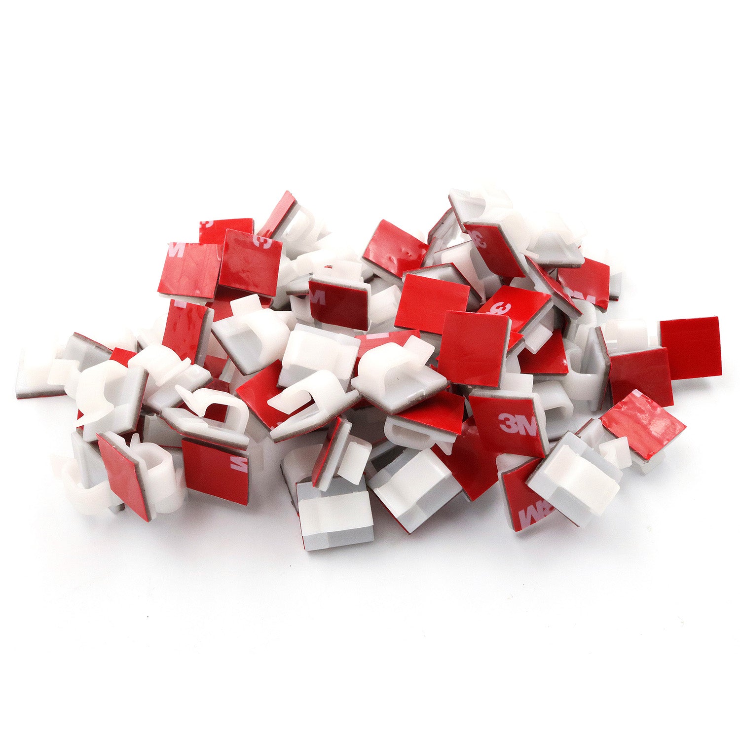 Small Cable Clips (1/2" x 1/2") - 100 Pack Bundled with 10 Bonus Reusable Cable Ties