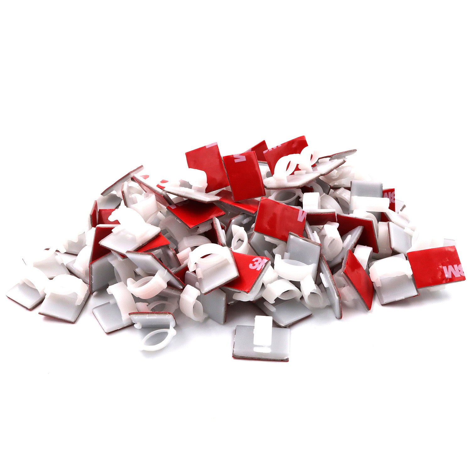 Small Cable Clips (3/4" x 1/2") - 100 Pack Bundled with 10 Bonus Reusable Cable Ties