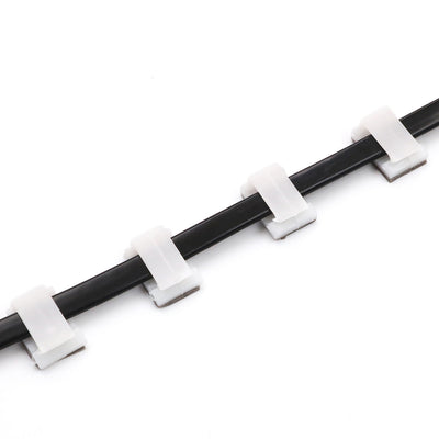 Mini Cable Clips (12mm x 9.5mm) - 100 Pack Bundled with 10 Bonus Reusable Cable Ties