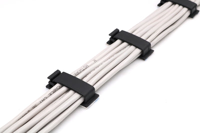Large Cable Clips (1 3/4" x 3/4") - 50 Pack Bundled with 10 Bonus Reusable Cable Ties