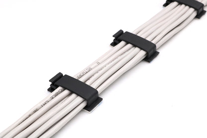 Large Cable Clips (1 3/4" x 3/4") - 50 Pack Bundled with 10 Bonus Reusable Cable Ties