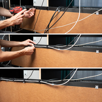 Medium Cable Clips (1 3/8" x 3/4") - 50 Pack Bundled with 10 Bonus Reusable Cable Ties