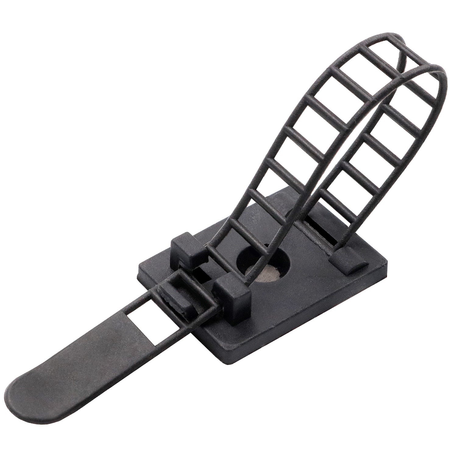 Medium Adjustable Cable Clips (25mm x 18mm) - 60 Pack Bundled with 10 Bonus Reusable Cable Ties