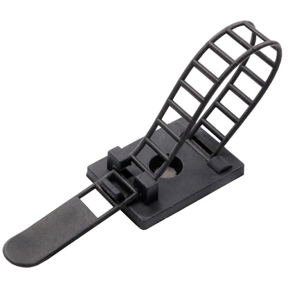 Medium Adjustable Cable Clips (25mm x 18mm) - 60 Pack Bundled with 10 Bonus Reusable Cable Ties