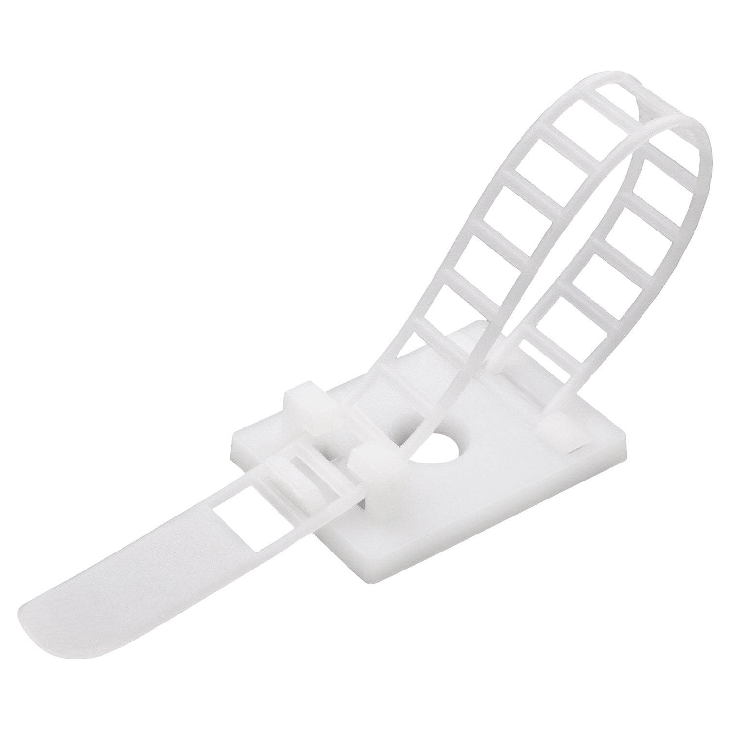 Medium Adjustable Cable Clips (25mm x 18mm) - 60 Pack Bundled with 10 Bonus Reusable Cable Ties