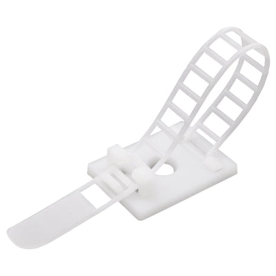 Large Adjustable Cable Clips (31mm x 21mm) - 60 Pack Bundled with 10 Bonus Reusable Cable Ties