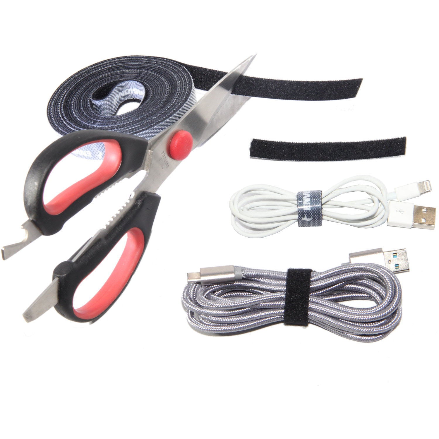 Reusable Cable Tie Roll White