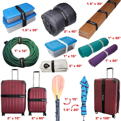 Neon Green Reusable Luggage Straps (2 Pack)