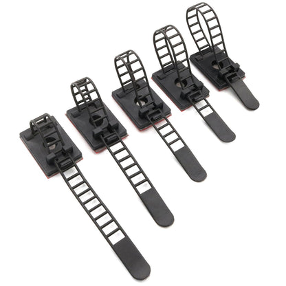 Large Adjustable Cable Clips (31mm x 21mm) - 60 Pack Bundled with 10 Bonus Reusable Cable Ties
