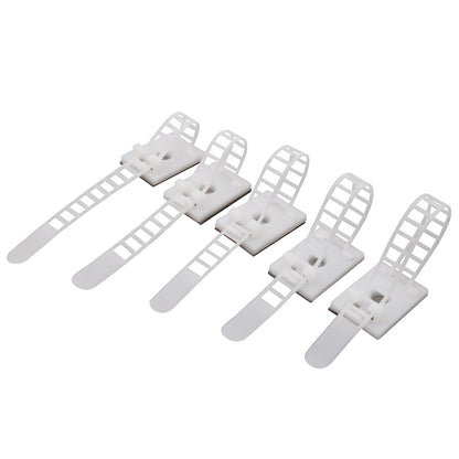 Medium Adjustable Cable Clips (25mm x 18mm) - 60 Pack Bundled with 10 Bonus Reusable Cable Ties