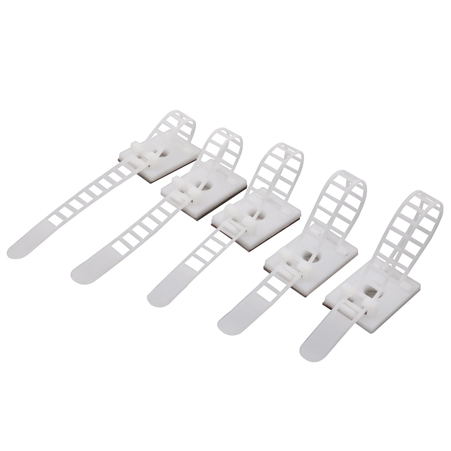 Large Adjustable Cable Clips (31mm x 21mm) - 60 Pack Bundled with 10 Bonus Reusable Cable Ties