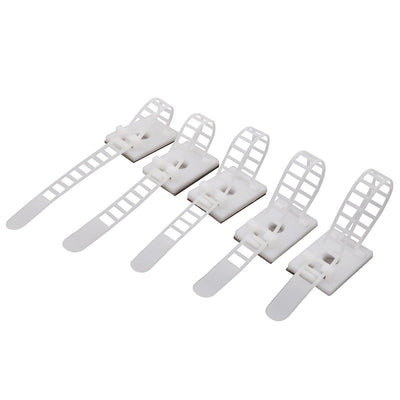 Large Adjustable Cable Clips (31mm x 21mm) - 60 Pack Bundled with 10 Bonus Reusable Cable Ties