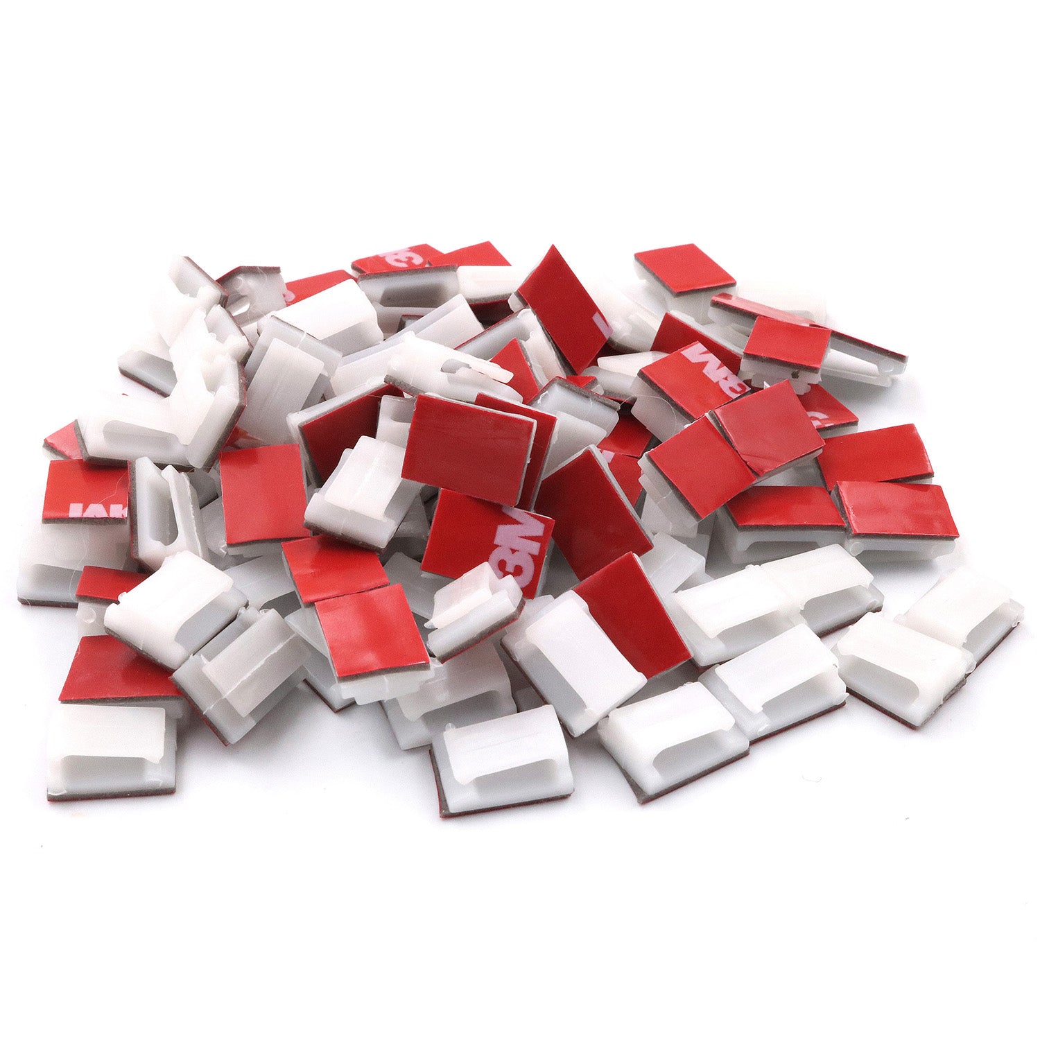 Mini Cable Clips (12mm x 9.5mm) - 100 Pack Bundled with 10 Bonus Reusable Cable Ties