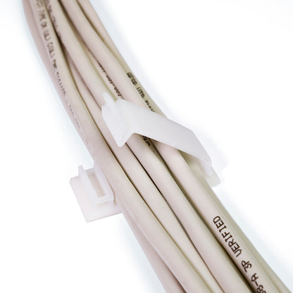 Large Cable Clips (1 3/4" x 3/4") - 50 Pack Bundled with 10 Bonus Reusable Cable Ties