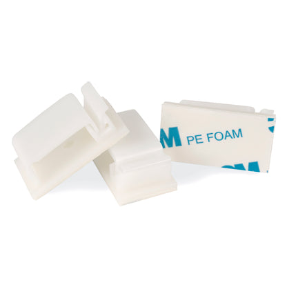 Medium Cable Clips (1 3/8" x 3/4") - 50 Pack Bundled with 10 Bonus Reusable Cable Ties