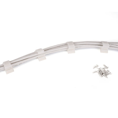 Medium Cable Clips (1 3/8" x 3/4") - 50 Pack Bundled with 10 Bonus Reusable Cable Ties