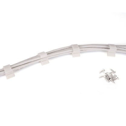 Medium Cable Clips (1 3/8" x 3/4") - 50 Pack Bundled with 10 Bonus Reusable Cable Ties