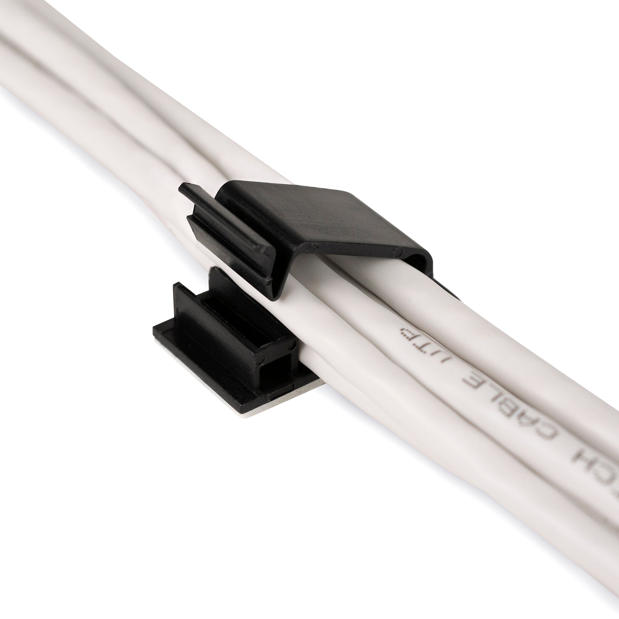 Medium Cable Clips (1 3/8" x 3/4") - 50 Pack Bundled with 10 Bonus Reusable Cable Ties