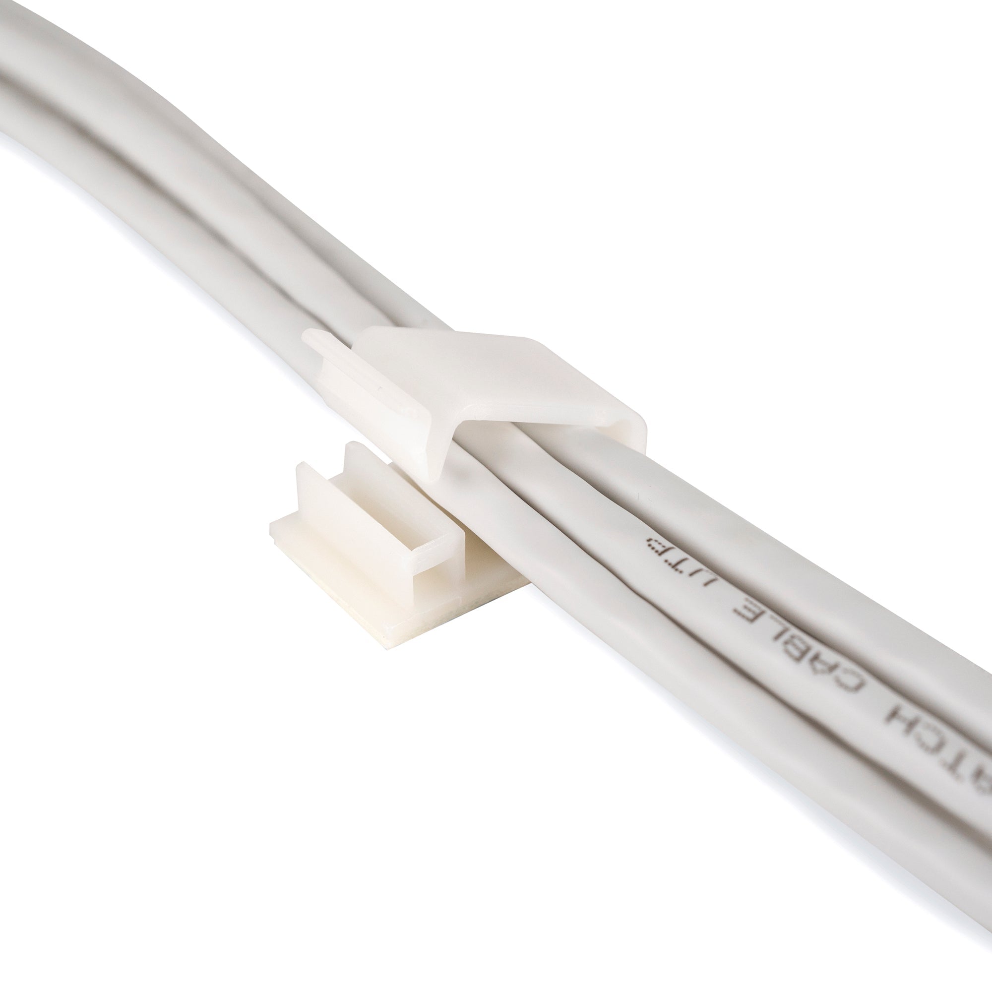 Medium Cable Clips (1 3/8" x 3/4") - 50 Pack Bundled with 10 Bonus Reusable Cable Ties